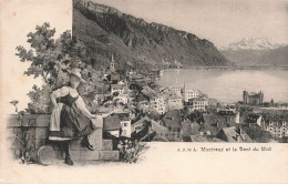 Delcampe - [-30%] SUISSE - Montreux Et La Dent Du Midi - Vue Générale De La Ville - Carte Postale Ancienne - Montreux