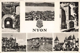 Delcampe - [-30%] SUISSE - Nyon - Multivues - Château - Porte - Tunnel - Vue Sur La Ville - Lac - Carte Postale - Nyon