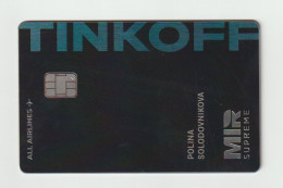 Delcampe - Tinkoff Bank RUSSIA All Airlines MIR Supreme New Russian Payment System, M E T A L !!! EXPIRED - Tarjetas De Crédito (caducidad Min 10 Años)