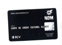 Delcampe - Carte De Credit  Culturel  Ndm Suisse - Tarjetas De Crédito (caducidad Min 10 Años)
