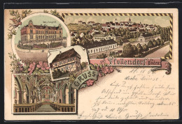 Delcampe - Lithographie Pfullendorf In Baden, Amts- U. Amtsgericht, Ältestes Haus, Kircheninneres - Pfullendorf