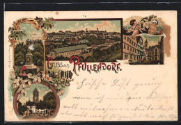 Delcampe - Lithographie Pfullendorf, Kriegerdenkmal, Oberthor Thurm, Rathausplatz - Pfullendorf