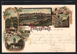 Delcampe - Lithographie Pfullendorf, Rathausplatz, Obertor-Turm, Kriegerdenkmal - Pfullendorf