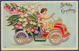 Delcampe - CPA Angelot Ange Angel Embossed Gaufré écrite Voiture Automobile - Engel