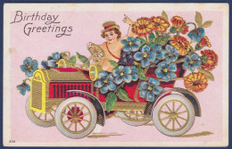 Delcampe - CPA Angelot Ange Angel Embossed Gaufré écrite Voiture Automobile - Engel