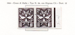 Delcampe - Malta, MNH, Postage Due, 1966, Michel 27, Pair ( Single Stamp 8,00 € ) - Malte