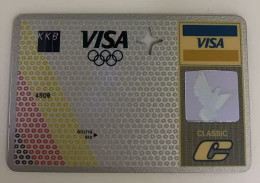 Delcampe - Germany KKB Bank Visa Sample Card, Olympics Logo, With A Punched Hole(star) - Tarjetas De Crédito (caducidad Min 10 Años)