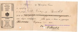 Delcampe - 30.06.1915. Podgorica, Montenegro Cheque From "Crnogorska Banka" By Regia Cointeressata Dei Tabacchi Del Montenegro - Cheques & Traverler's Cheques