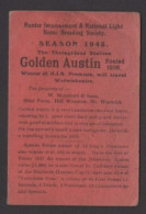 Delcampe - Golden Austin Thoroughbred Stallion – Hunter Improvement & National Light Horse Society – Season 1945 Breeding Card - Autres & Non Classés