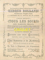 Delcampe - Carton Publicitaire Pour Le Cirque Rolland, Westmount, People's Park à Jersey - Werbung