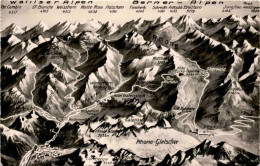 Delcampe - Panorama Mit Rhone-Gletscher (2134) (a) - Oberwald