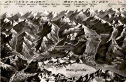 Delcampe - Panorama Mit Rhone-Gletscher (2134) (b) - Oberwald