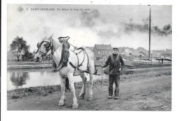 Delcampe - Saint-Ghislain - Un Haleur Le Long Du Canal. - Saint-Ghislain