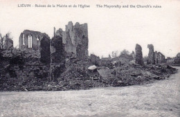 Delcampe - 62 - Pas De Calais -  LIEVIN -  Ruines De La Mairie Et De L'église - Guerre 1914 - Lievin