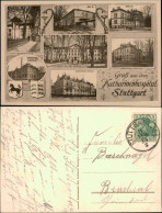 Delcampe - Ansichtskarte Stuttgart Mehrbild - Gruss Aus Dem Katharinenhospital 1913 - Stuttgart