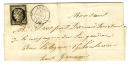 Delcampe - Grille / N° 3 Càd T 15 ARUDY (64) Sur Lettre Pour Toulouse 1849. - TB / SUP. - Altri & Non Classificati