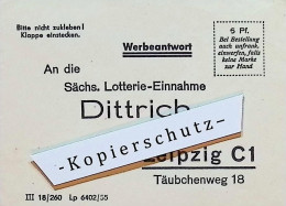Delcampe - Briefumschlag - Sächsische Lotterie - Dittrich In Leipzig , Täubchenweg 18 , Lotto !!! - Billetes De Lotería