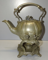 Delcampe - -SUPERBE SAMOVAR ART NOUVEAU EN ETAIN COLLECTION DECO VITRINE  E - Estaño