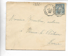 Delcampe - Ferroviaire Marne / Aube Convoyeur CHALONS S- M à TROYES Sur 15c Sage N° 90 1889     ...g - Bahnpost