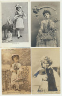 Delcampe - Lot De 4 Cartes Enfants Filles - Fleurs Poupée .... - Abbildungen