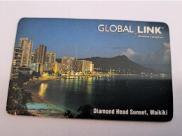 Delcampe - UNITED STATES USA AMERIKA /DIAMOND HEAD SUNSET/ WAIKIKI / GLOBAL LINK  /  / THICK CARD   / USED  **21968** - Amerivox