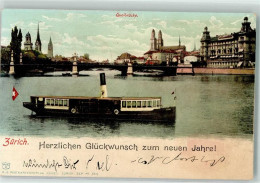 Delcampe - 8000 Zürich 1901 - Quaibrücke Dampfschiff - 39535868 - Zürich