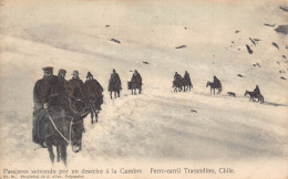 Delcampe - L335 Chile Passengers Climbing Horse To The Summit Trans-Andean Railway Postcard - Chile
