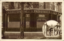 Delcampe - CPA Banque Caisse D'Epargne Et De Preovyance Paris Avenue Gambetta Paris 20eme Rue Coq Heron - Banken