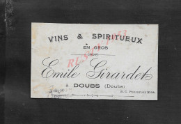 Delcampe - CDV CARTE DE VISITE VINS E GIRARDET DOUBS : - Tarjetas De Visita