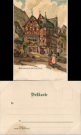Delcampe - Ansichtskarte Bacharach Altes Haus Signierte Künstlerkarte 1905 - Bacharach