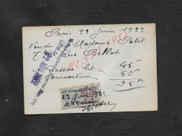 Delcampe - CDV CARTE DE VISITE HIESSE SOLDES SOIRIE PARIS 4 RUE DU LIBAN DE 1922 SUR FISCAUX : - Tarjetas De Visita