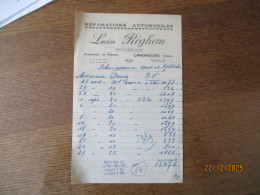 Delcampe - LANDRECIES LUCIEN REGHEM MECANICIEN REPARATIONS AUTOMOBILES FAUBOURG DE FRANCE FACTURE - 1950 - ...