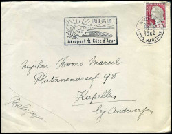 Delcampe - France - Cover To Kapellen, Belgium, "Nice, Aéroport De La Côte D'Azur" - Brieven En Documenten