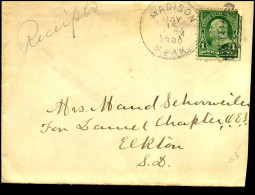 Delcampe - Cover From Madison, Wisconsin To Elkton, South Dakota - Brieven En Documenten