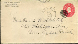 Delcampe - Cover From Pittsfield, Illinois To Ann Harbor, Michigan - 1901-20