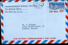 Delcampe - Aerogramme From New York To Antwerp, Belgium - 3c. 1961-... Brieven