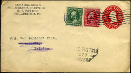 Delcampe - Cover From Philadelphia, Pennsylvania To Antwerp, Belgium - Brieven En Documenten