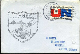 Delcampe - Cover From U.S.N.V. To Lowestoft, England - "Taney, Queen Of The Pacific" - Covers & Documents