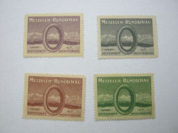 Delcampe - REKLAMEMARKEN ,  Metzler Reifen   , 4 Vignetten Mit Gummierung,  Original Um 1910 - Non Classés