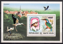 Delcampe - Upper Volta 1975 Mi Block 35 MNH (ZS5 BRFbl35) - Cigognes & échassiers