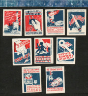 Delcampe - FOLLOW FIRE PREVENTION RULES  BRANDSCHUTZ  PROTECTION CONTRE L'INCENDIE -  RUSSIAN MATCHBOX LABELS USSR URSS 1960 - Boites D'allumettes - Etiquettes