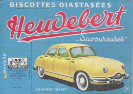 Delcampe - BUVARD  NEUF  AUTOMOBILE BISCOTTES HEUDEBERT 6  DYNA PANHARD    TIMBRE MICKEY - Macchina