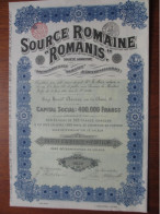 Delcampe - BELGIQUE - ANVERS 1913 - SOURCE ROMAINE "ROMANIS" - PART DE DIVIDENDE - PEU COURANT - Otros & Sin Clasificación