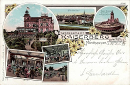 Delcampe - Nordhausen  (o-5500) Gasthaus Kaiserberg, Kaiser Wilhelm Denkmal 1898 I-II - Nordhausen