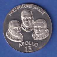 Delcampe - Silbermedaille Mondflug APOLLO 13 - Swigert-Lovell-Haise  43g Ag999 Feinsilber - Sin Clasificación