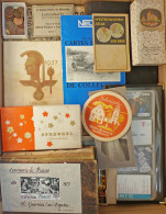 Delcampe - WUKI Große Kiste Voll Mit Ansichtskarten, Philatelie, Bücher, Fotos, Werbung Usw. Publicite - 500 Postales Min.