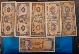 Delcampe - LOT BILLETS ECUADOR 5/10/20/100/ 500 SUCRES - Ecuador