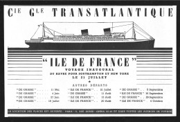 Delcampe - 1949 - Cie Gle TRANSATLANTIQUE . PAQUEBOT ILE DE FRANCE VOYAGE INAUGURAL . 4C839 - Sin Clasificación
