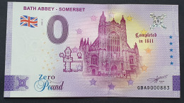 Delcampe - BILLETE 0 Euro Souvenir Gran Brataña: GBAD 2022-2 BATH ABBEY - SOMERSET - Otros & Sin Clasificación