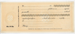 Delcampe - 1941. NDH Blank Bill Of Exchange Over Embossed Bill Of Banovina Hrvatska. Unchanged Value To Kuna. Still 19 Dinara. - Letras De Cambio